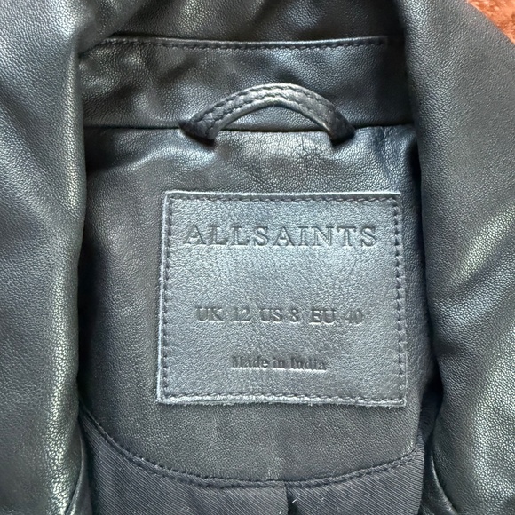 All Saints Leather Jacket Size 8 - Picture 3 of 3